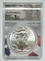 2021 W American Silver Eagle ANACS MS70 Type I