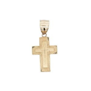 14K Yellow Gold Pedre Nuestro Cross Pendant 1.7g