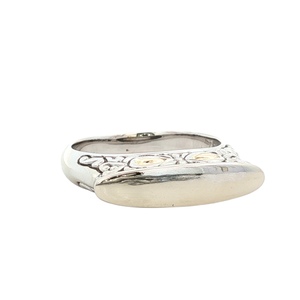 Ladies 18K Two Tone Gold Filagree Design Cocktail Ring SZ:7, 6.7g