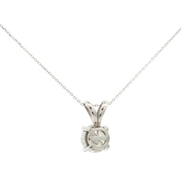 14K White Gold 18 in. 1.0Ct Lab-Diamond Solitaire Necklace