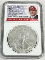2022 American Silver Eagle 45th President NGC MS70