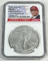 2022 American Silver Eagle 45th President NGC MS70