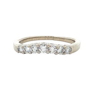 Ladies 14K White Gold 1/4CTW 7-Diamond Band SZ:5, 1.8g