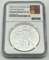 United States/Canada 2019 Pride of Two Nations NGC PF70 Proof Silver Coins