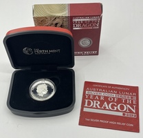 Australia Lunar 2012 Year of the Dragon High Relief Silver Coin