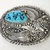  Native American Silver And Turquoise Belt Buckle 