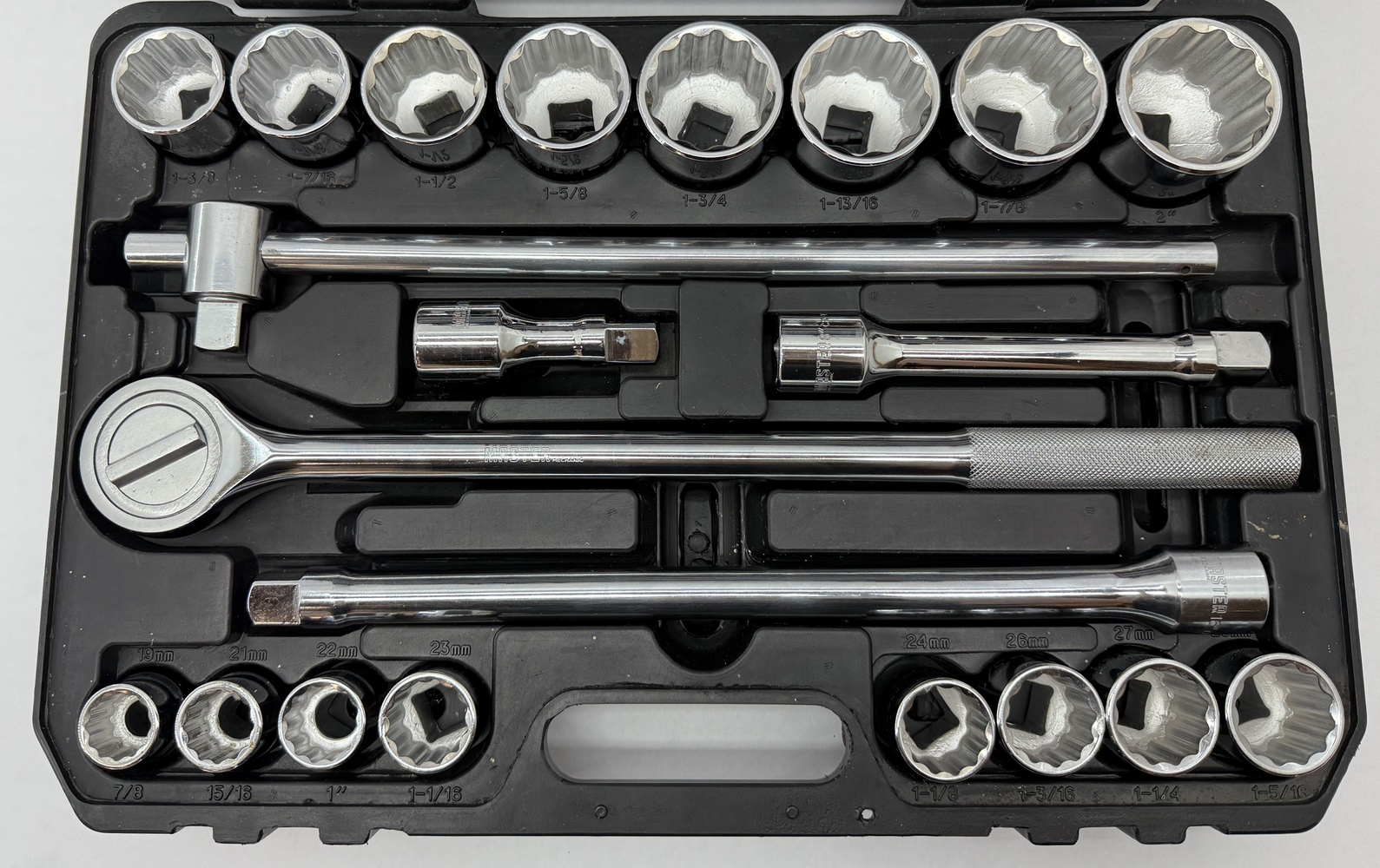 Master Mechanic 21pc Socket Set w/ Ratchet Socket Set Mechanics Tool ...