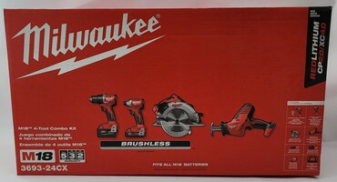 Milwaukee Tool 3693-24Cx M18 4-Tool Combo Kit