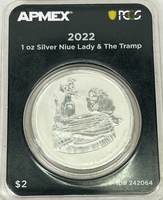 2022 Elizabeth II Australia Lady and the Tramp .9999 Fine Silver Round