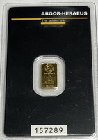 Argor-Heraeus 1gram .9999 Fine Gold Bar 