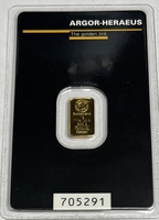 Argor-Heraeus 1gram .9999 Fine Gold Bar 