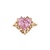 14K Yellow Gold Pink Heart Gemstone Ring SZ:6