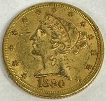 1880 $5 American Gold Eagle Coin