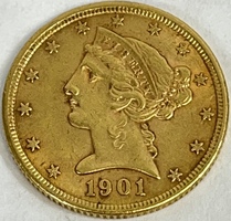 1901 $5 American Gold Eagle Coin