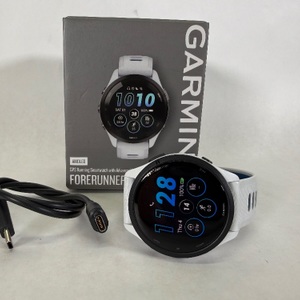 Garmin Forerunner 265 Running Watch Whitestone Case & Whitestone/Tidal Blue Band