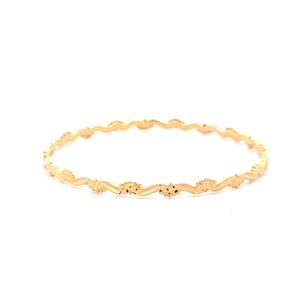 22K Yellow Gold 7 in. Floral Bangle Bracelet 11.8g