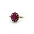 Ladies14K Yellow Gold Synthetic Ruby & Diamond Ring SZ:7