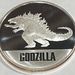 1oz .999 Fine Silver Round "Godzilla"