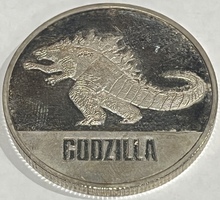 1oz .999 Fine Silver Round "Godzilla"