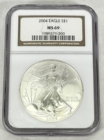 2004 American Silver Eagle NGC MS69
