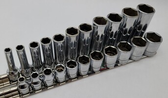 Snap-On 22 pc 3/8" Drive 6-Point SAE Flank Drive® Shallow/Deep Combination Socket Set