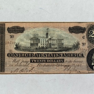 The Confederate States of America 1864 $20 Richmond Note