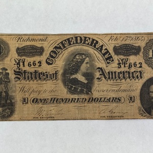 The Confederate States of America 1864 $100 Richmond Note