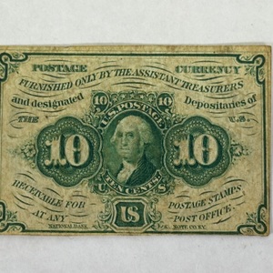 United States 1862 10¢ Postage Currency New York