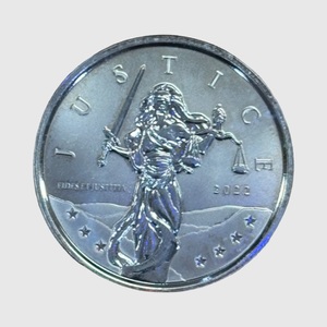 Gibralter 2022 Justice .999 Silver Bullion