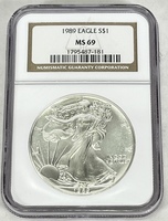 1989 American Silver Eagle NGC MS69