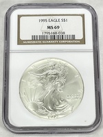 1995 American Silver Eagle NGC MS69