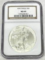 1997 American Silver Eagle NGC MS69