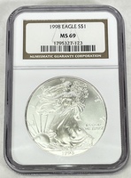 1998 American Silver Eagle NGC MS69
