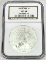 2000 American Silver Eagle NGC MS69