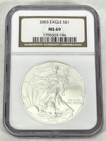 2003 American Silver Eagle NGC MS69