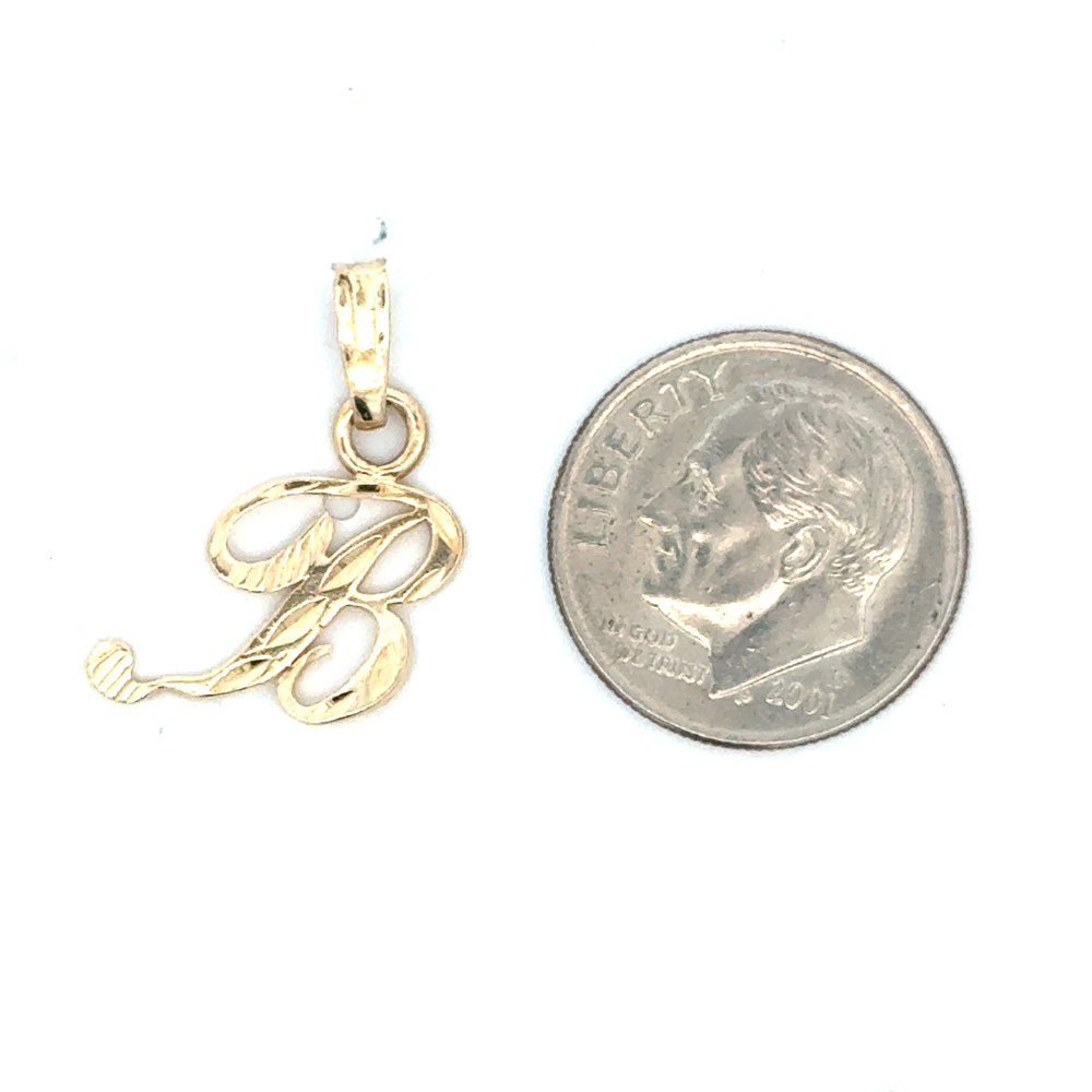 14K Yellow Gold Cursive 