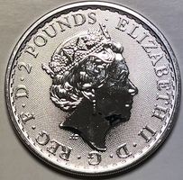 2023 Britannia Elizabeth II 2 Pounds .9999 Fine Silver Coin