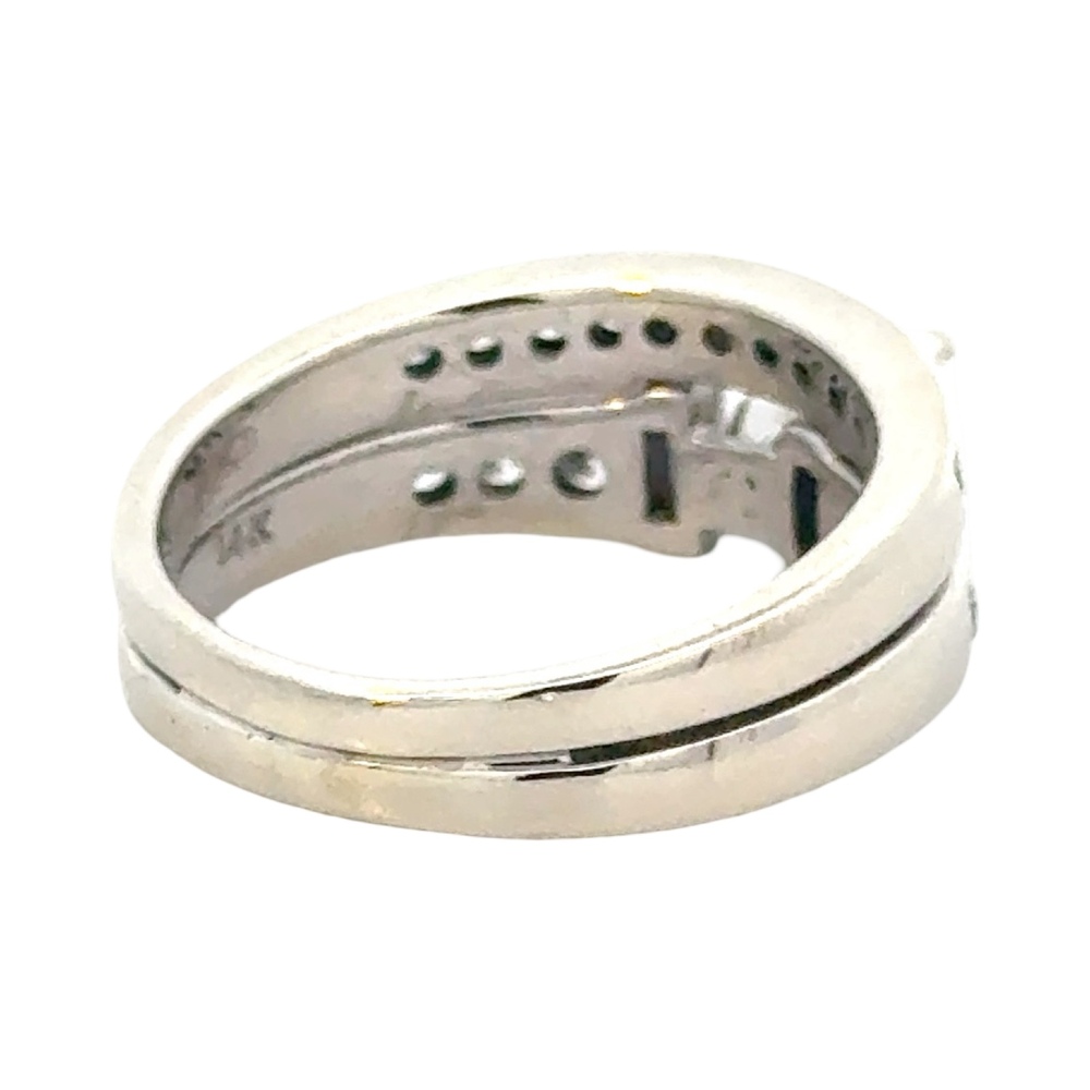 Ladies 14K White Gold 1.20CTW(.60Ct)Princess Diamond Bridal Set SZ:7, 6 ...