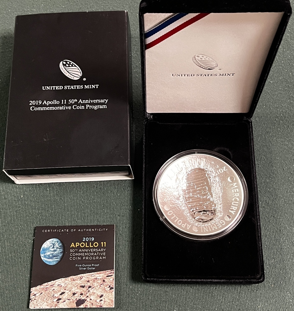 2019 Apollo 11 50th Anniversary 5oz .999 Fine Silver Coin | Heartland ...